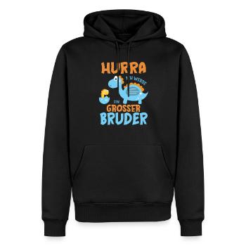 Werdender Bruder Geschenk Ich werde Bruder Brüder - Männer Premium Bio Hoodie - Schwarz - Vorne - Nico (187cm)