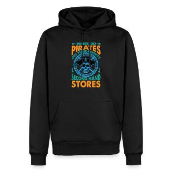 Où les pirates obtiennent-ils leurs crochets? Blagues de papa - Sweat à capuche Premium bio Homme - noir - Devant - Nico (187cm)