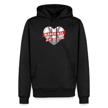 Baseball Fan Valentines Day Heart - Männer Premium Bio Hoodie - Schwarz - Vorne - Nico (187cm)