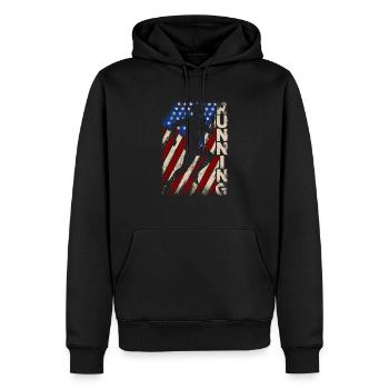 USA Runners Vintage Patriotic Runners Run - Sweat à capuche Premium bio Homme - noir - Devant - Nico (187cm)