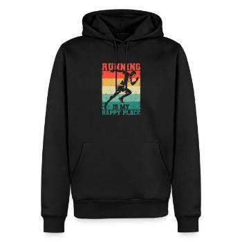 I Love To Run Vintage Runners Laufen ist mein - Männer Premium Bio Hoodie - Schwarz - Vorne - Nico (187cm)