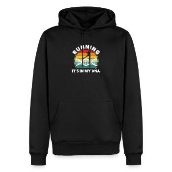 Courir c’est dans mon ADN Drôle de jogging Marathon - Sweat à capuche Premium bio Homme - noir - Devant - Nico (187cm)