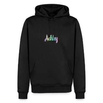 ABIGAIL Rainbow Minimalist Cursive - Männer Premium Bio Hoodie - Schwarz - Vorne - Nico (187cm)