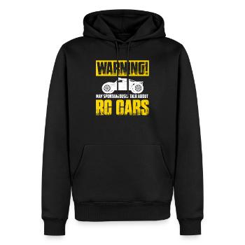 Warning! May Spontaneously Talk About RC Cars - Männer Premium Bio Hoodie - Schwarz - Vorne - Nico (187cm)