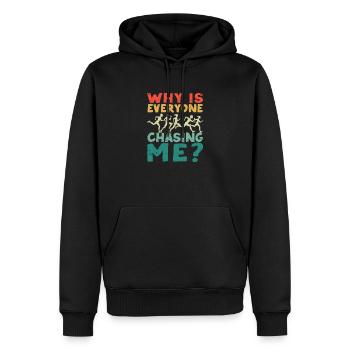 Why is everyone after me? Funny Cross - Men’s Premium Organic Hoodie - black - Front - Nico (187cm)