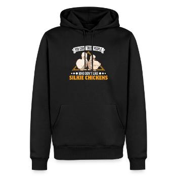 Silk Chicken Cadeau Silkie Chicken Silkie Chicken - Sweat à capuche Premium bio Homme - noir - Devant - Nico (187cm)