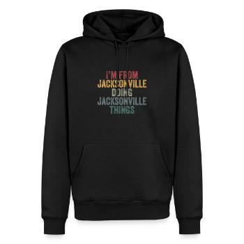 I'm from Jacksonville doing Jacksonville things - Männer Premium Bio Hoodie - Schwarz - Vorne - Nico (187cm)
