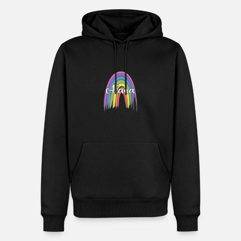 ALANA Rainbow Cursive - Sweat à capuche Premium bio Homme - noir