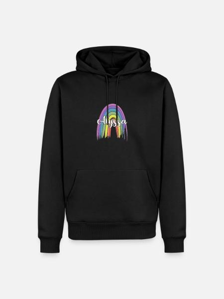 ALYSSA Rainbow Cursive - Men’s Premium Organic Hoodie - black