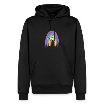 ARIA Rainbow Cursive - Männer Premium Bio Hoodie - Schwarz - Vorne - Nico (187cm)