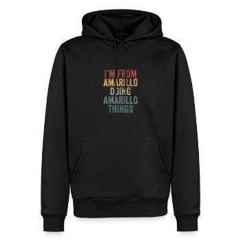 Amarillo things city - Männer Premium Bio Hoodie - Schwarz - Vorne - Nico (187cm)