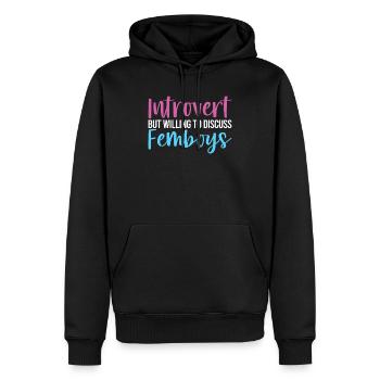 Funny Femboy Gift - Men’s Premium Organic Hoodie - black - Front - Nico (187cm)