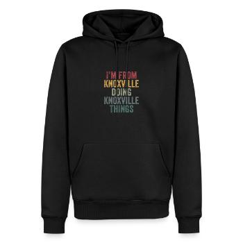 Knoxville choses ville - Sweat à capuche Premium bio Homme - noir - Devant - Nico (187cm)