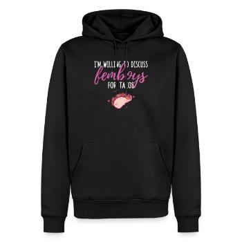 Funny Femboy Gift - Men’s Premium Organic Hoodie - black - Front - Nico (187cm)