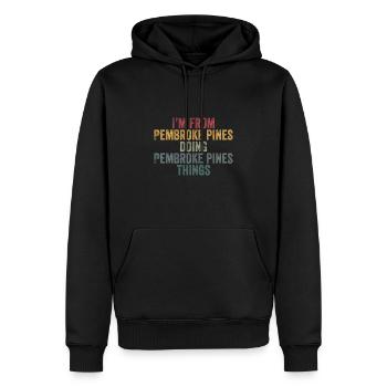 Pembroke Pines choses ville - Sweat à capuche Premium bio Homme - noir - Devant - Nico (187cm)