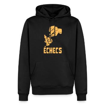 échecs main prendre une pièce tactique stratégie - Sweat à capuche Premium bio Homme - noir - Devant - Nico (187cm)