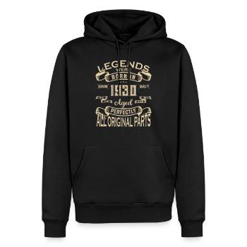 Legends Were Born In 1930. Aged Perfectly All orig - Männer Premium Bio Hoodie - Schwarz - Vorne - Nico (187cm)