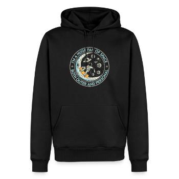 Cool Grand fan de l’espace à la fois l’espace extra-atmosphérique personnel - Sweat à capuche Premium bio Homme - noir - Devant - Nico (187cm)
