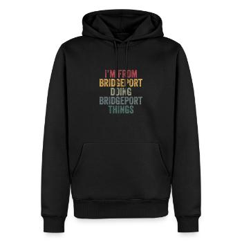 Bridgeport things city - Männer Premium Bio Hoodie - Schwarz - Vorne - Nico (187cm)