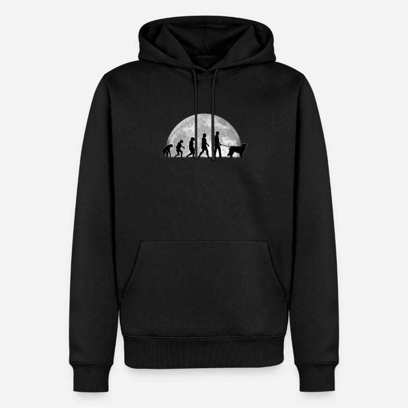 Kuvasz Evolution Mond - Männer Premium Bio Hoodie - Schwarz