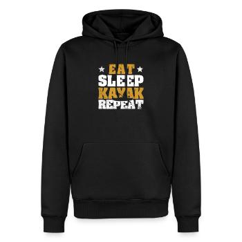 Drôle de kayak canoë-kayak kayakiste manger dormir - Sweat à capuche Premium bio Homme - noir - Devant - Nico (187cm)