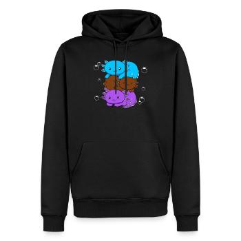 Androsexuelle Flag Axolotl Heap Kawaii - Men’s Premium Organic Hoodie - black - Front - Nico (187cm)