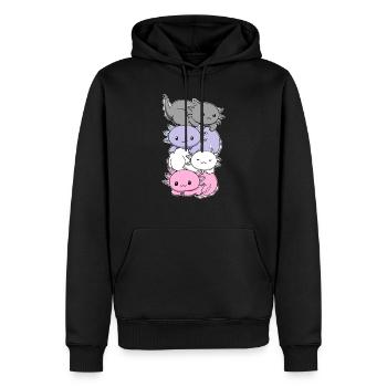 Cupiosexuelle Flagge Axolotl Haufen Kawaii - Männer Premium Bio Hoodie - Schwarz - Vorne - Nico (187cm)