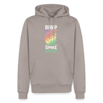 Volleyball Player Team Bump Set - Männer Premium Bio Hoodie - Taupe - Vorne - Nico (187cm)