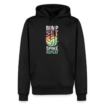 Volleyball Player Team Bump Set - Men’s Premium Organic Hoodie - black - Front - Nico (187cm)