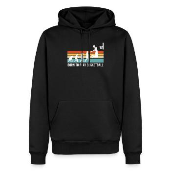 Né d’un joueur de basket-ball - Sweat à capuche Premium bio Homme - noir - Devant - Nico (187cm)