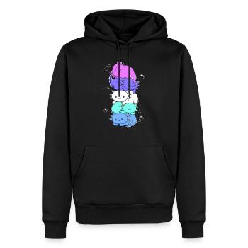 Spectrasexual Drapeau Axolotl Bunch Kawaii - Sweat à capuche Premium bio Homme - noir - Devant - Nico (187cm)