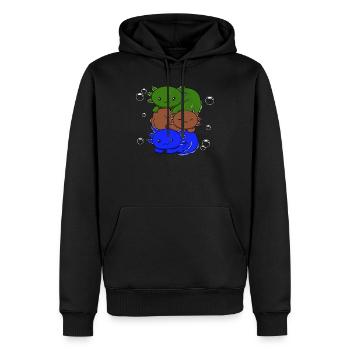 Drapeau sapiosexuel Axolotl Pile Kawaii - Sweat à capuche Premium bio Homme - noir - Devant - Nico (187cm)