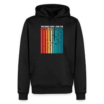 Spy Drone Conspiracy Birds Work For Bourgeoisie - Men’s Premium Organic Hoodie - black - Front - Nico (187cm)