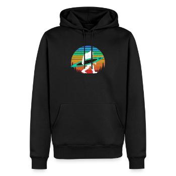 Bigfoot Kajak Paddeln See Wildwasser Kanu - Männer Premium Bio Hoodie - Schwarz - Vorne - Nico (187cm)