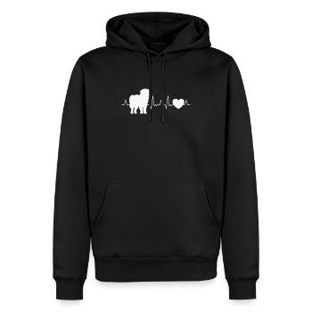 Leonberger Heartbeat - Men’s Premium Organic Hoodie - black - Front - Nico (187cm)