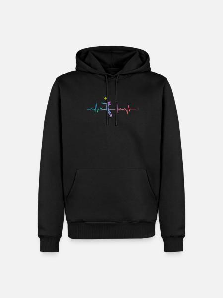 Volleyball Player Team Heartbeat - Men’s Premium Organic Hoodie - black