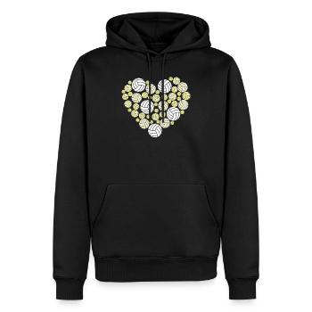 Volleyball Player Team Heart - Men’s Premium Organic Hoodie - black - Front - Nico (187cm)