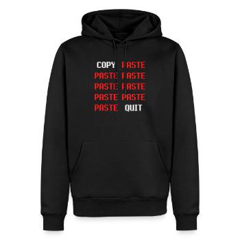 COPY PASTE QUIT THE JOB informatique informaticien - Sweat à capuche Premium bio Homme - noir - Devant - Nico (187cm)