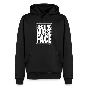 Resting Nurse Face - Men’s Premium Organic Hoodie - black - Front - Nico (187cm)