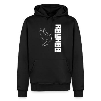 Rauhaa Frieden Ukraine - Männer Premium Bio Hoodie - Schwarz - Vorne - Nico (187cm)