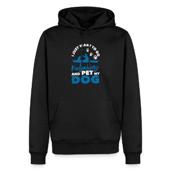I just want to go kayaking and my dog - Men’s Premium Organic Hoodie - black - Front - Nico (187cm)