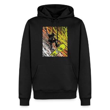Skateboard - Sweat à capuche Premium bio Homme - noir - Devant - Nico (187cm)
