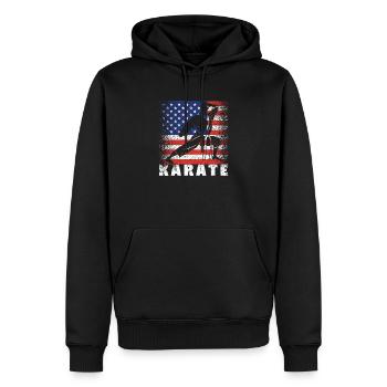 Lustige US-Kampfsportler Patriotische amerikanisch - Männer Premium Bio Hoodie - Schwarz - Vorne - Nico (187cm)