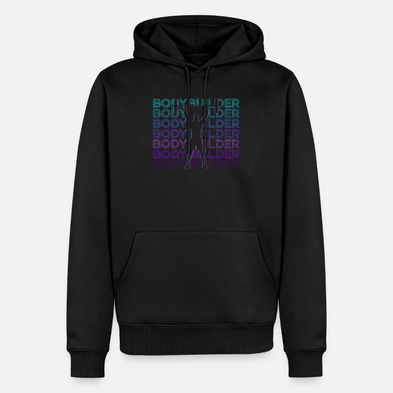 Bodybuilder Bodybuilding Retro Geschenk - Männer Premium Bio Hoodie - Schwarz