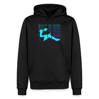 Lecteur de livre Retro Gift - Sweat à capuche Premium bio Homme - noir - Devant - Nico (187cm)