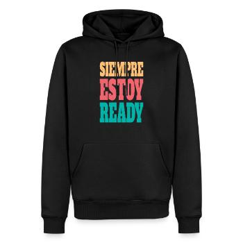 Siempre estoy ready - Men’s Premium Organic Hoodie - black - Front - Nico (187cm)