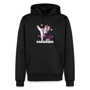 Niedlich aber gefährlich Lustig Karate Einhorn - Männer Premium Bio Hoodie - Schwarz - Vorne - Nico (187cm)