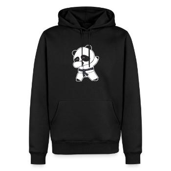 Lustige Dabbing Karate Baby Panda Bär Kampfkunst - Männer Premium Bio Hoodie - Schwarz - Vorne - Nico (187cm)