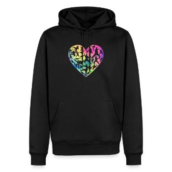 Arts Martiaux Coeur Amour Entraînement Karaté Tae Kwon Do - Sweat à capuche Premium bio Homme - noir - Devant - Nico (187cm)