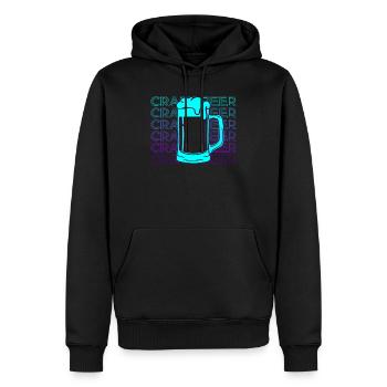 Craft Beer Retro Gift - Men’s Premium Organic Hoodie - black - Front - Nico (187cm)